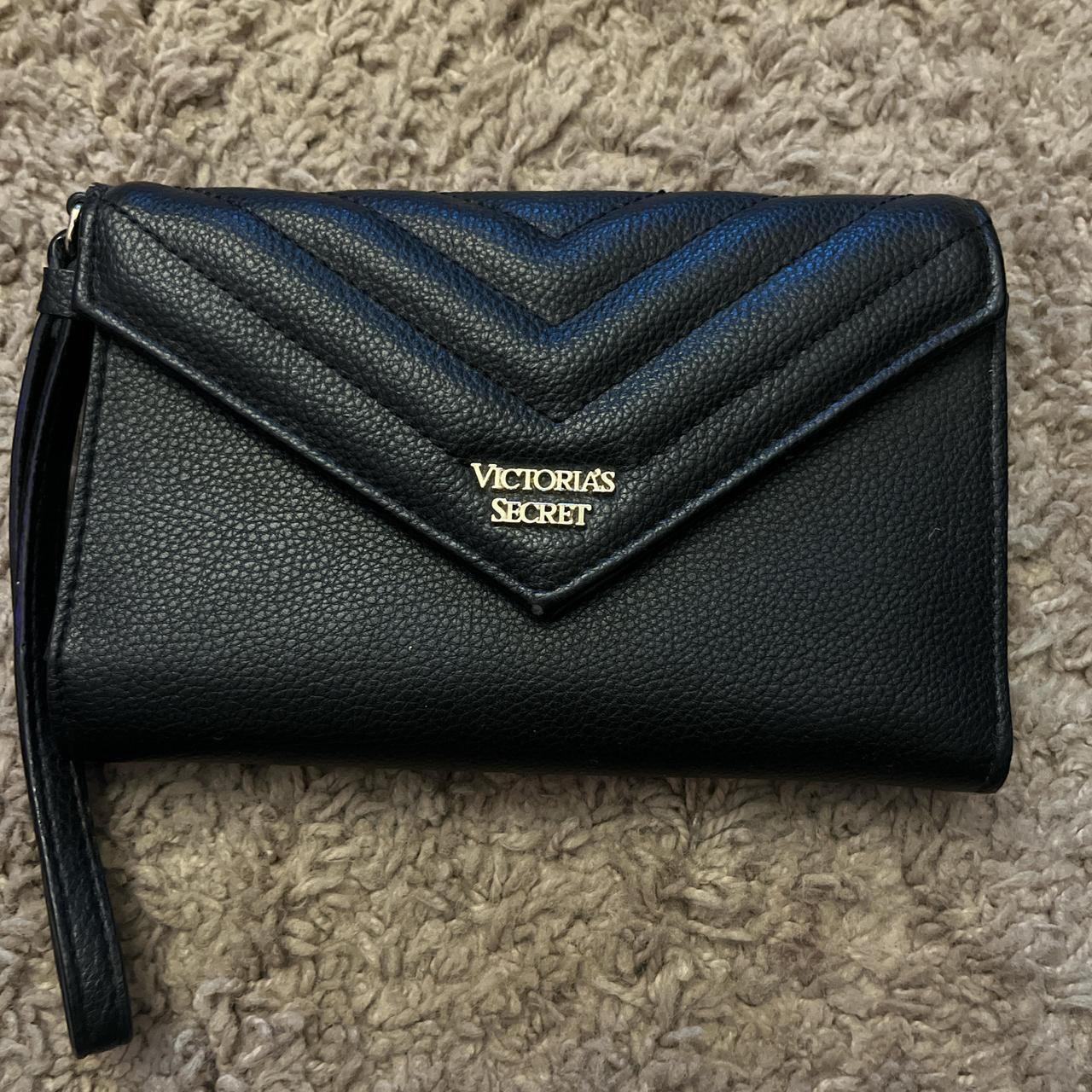 Victoria's Secret black leather wallet purse with | Depop