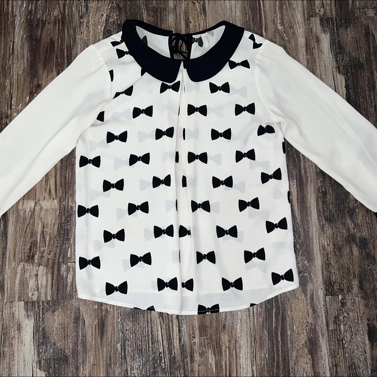 LC Lauren Conrad bow peterman collar blouse size...