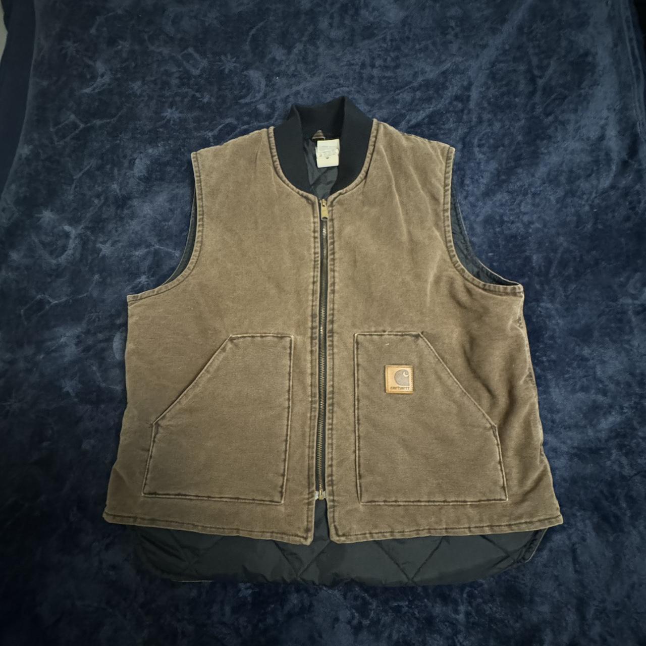 Vintage Carhartt Vest | Men’s size XL Color: Brown... - Depop
