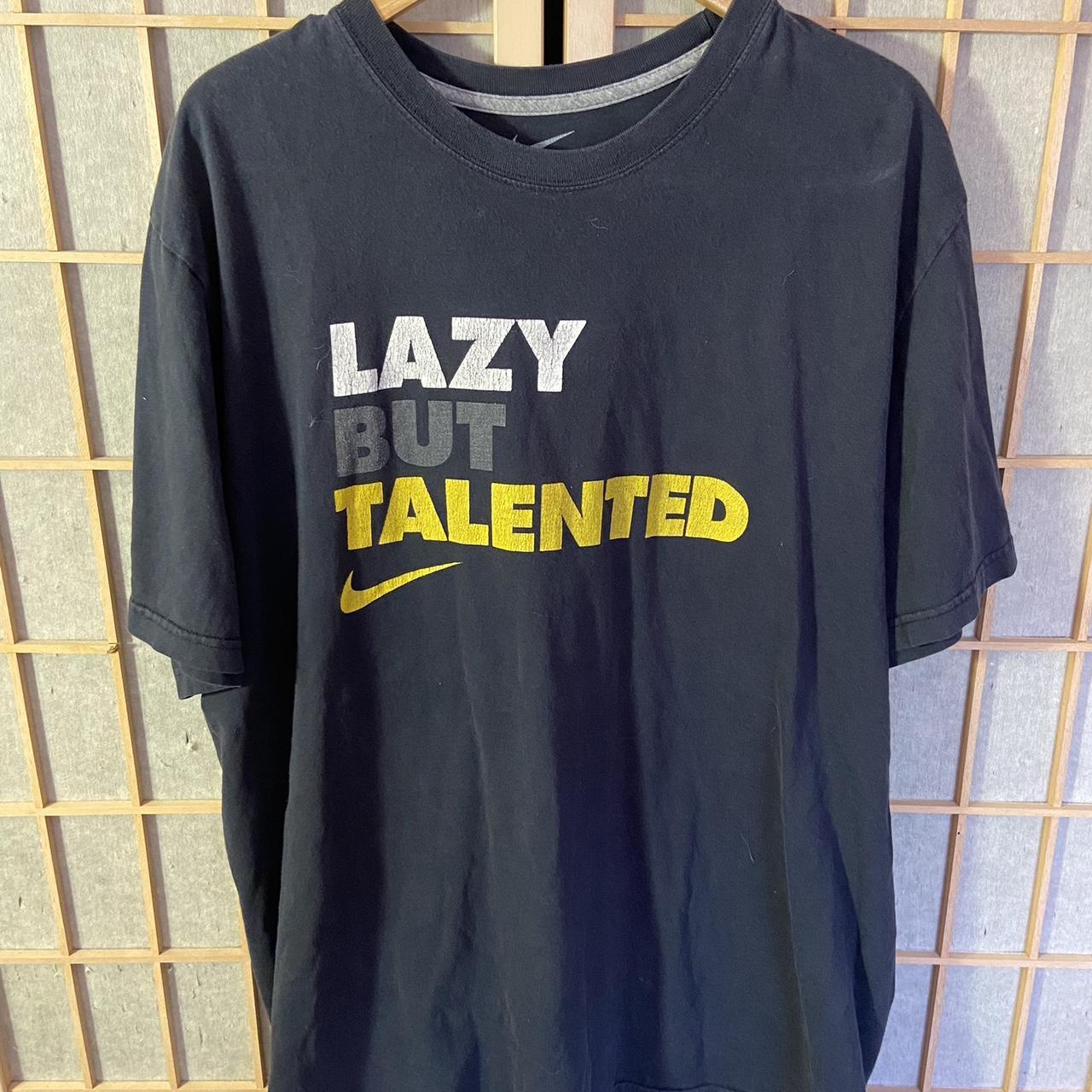 Y2K Nike lazy but talented Size 2XL 25x29 nike. Depop