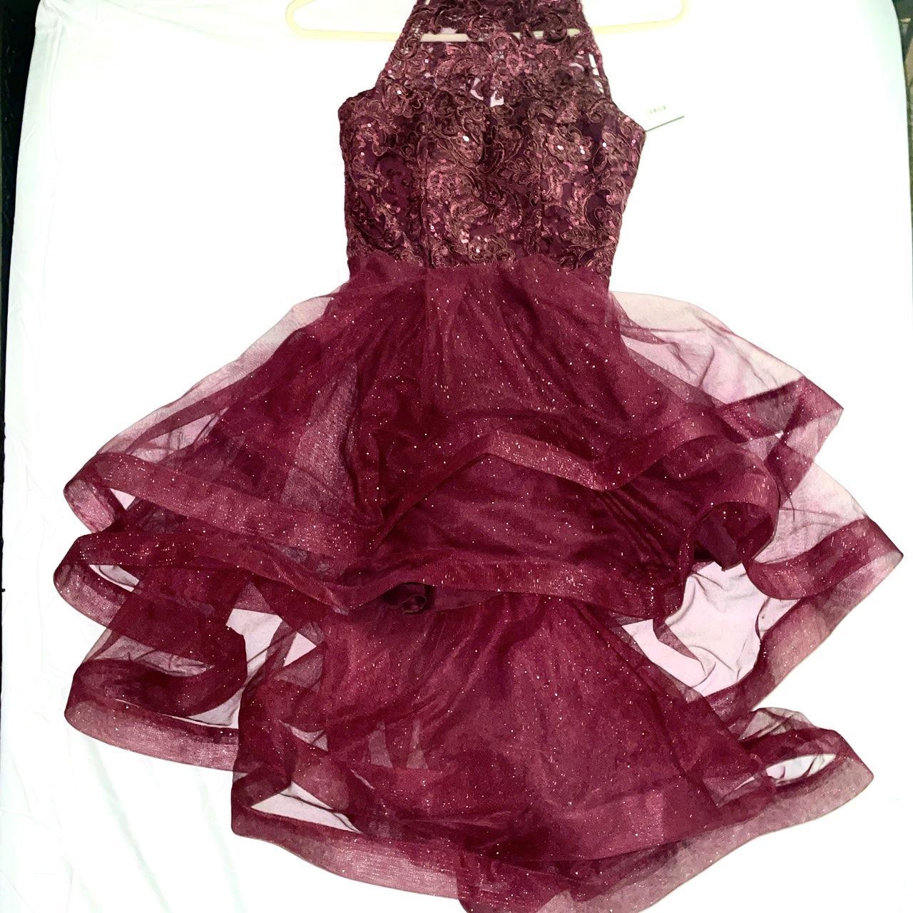 Burgundy prom 2025 dresses macy's