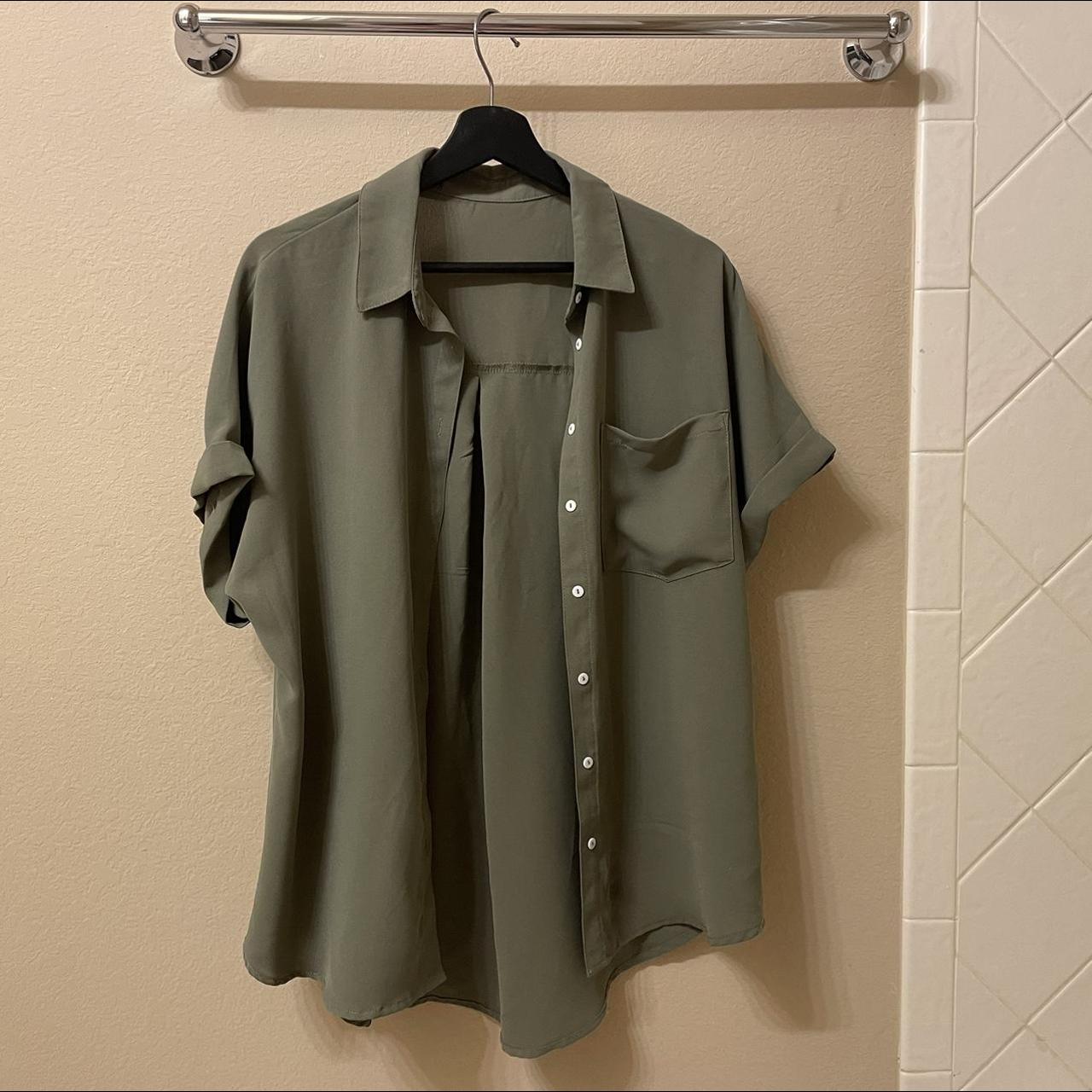 Green collared shirt, never been worn. oversize... Depop