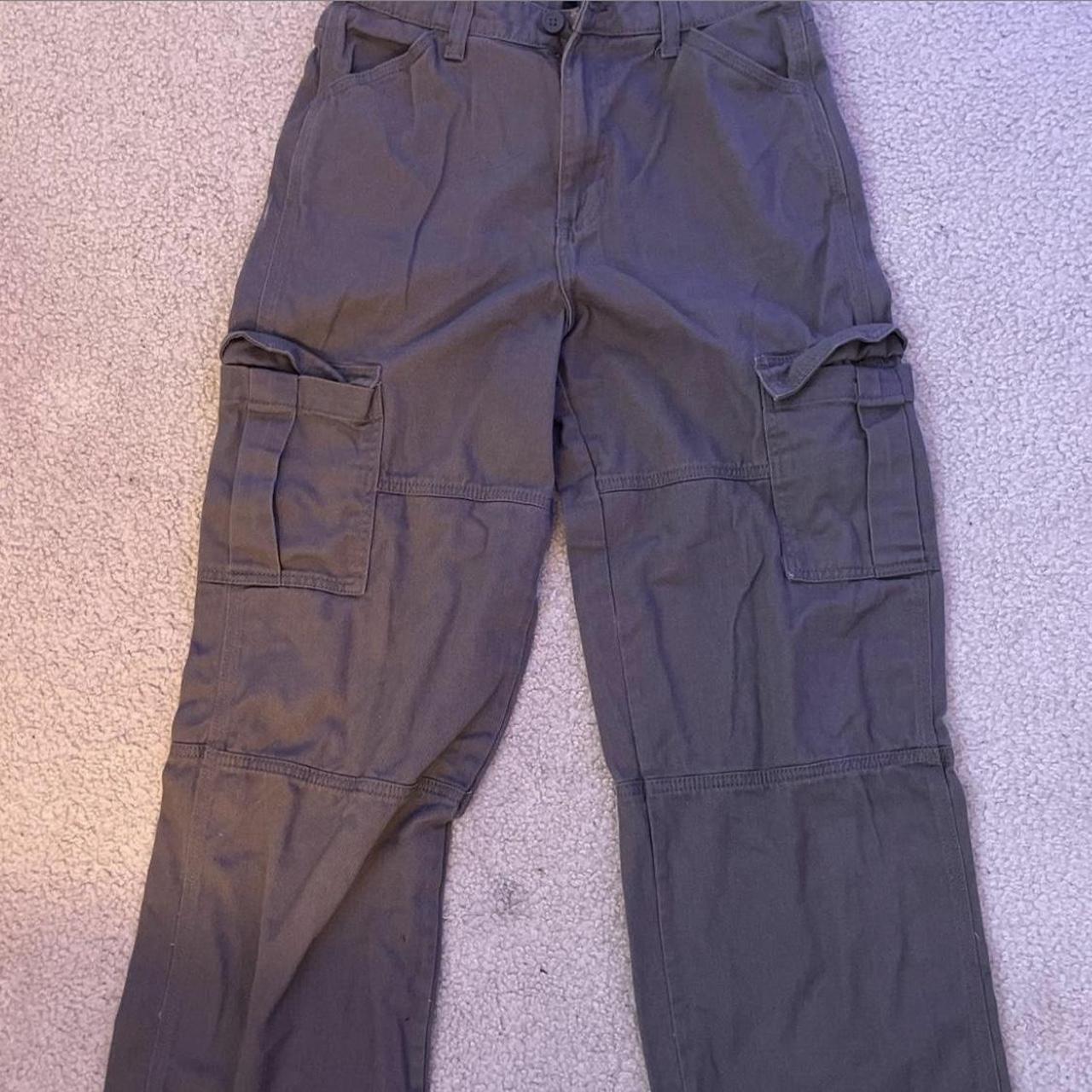 Size 4, H&M high waisted cargo pants, Dark grey,... - Depop