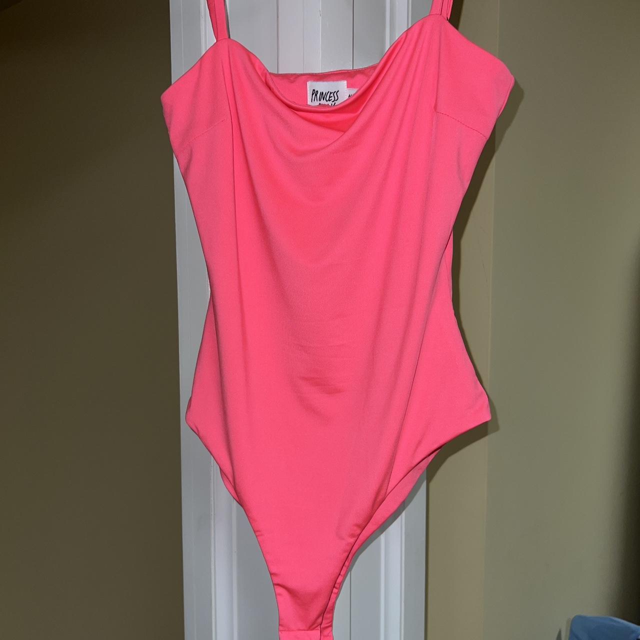 Princess Polly neon pink thong body suit. Size S/M.... - Depop