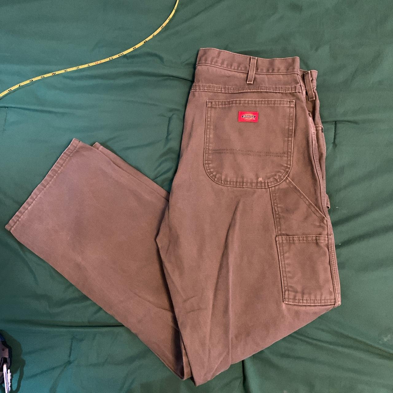 Vintage Dickies carpenter pants! olive green 36”x34”... - Depop