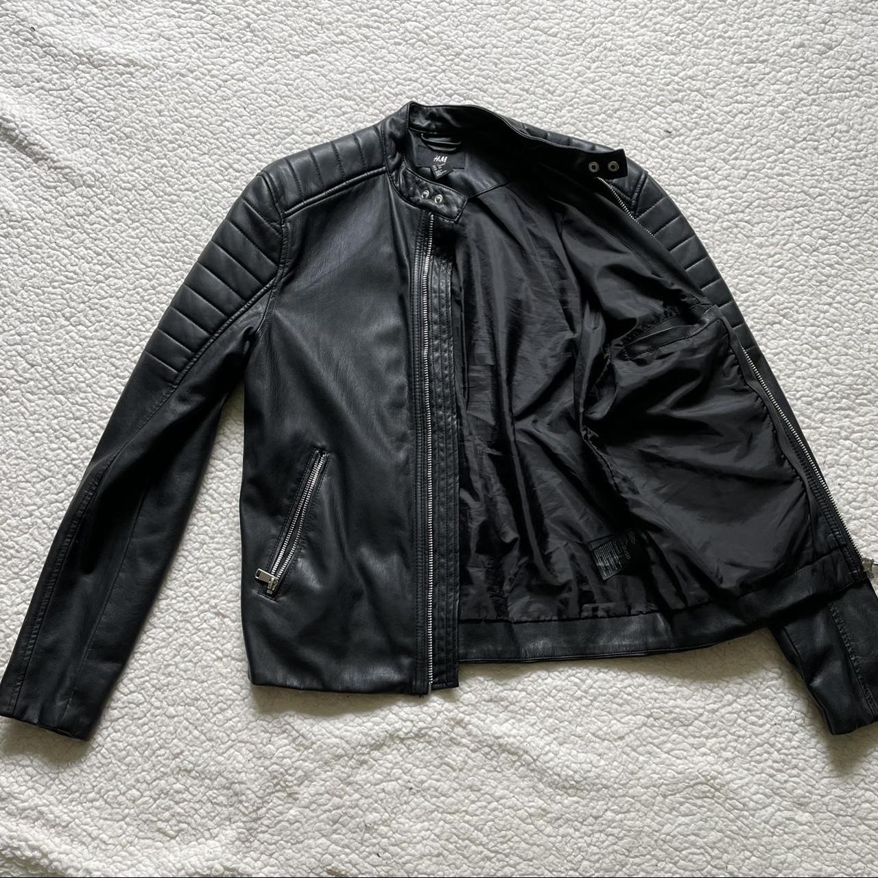 H&M Faux Leather Biker Jacket Size S In great... - Depop