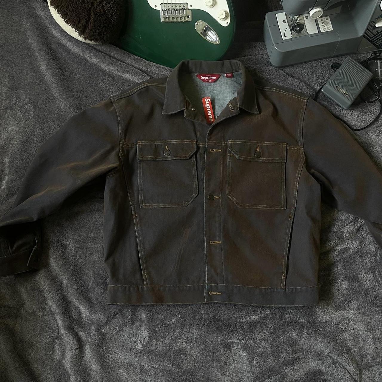 Supreme Flocked Denim Trucker Jacket. Tag still on | Depop