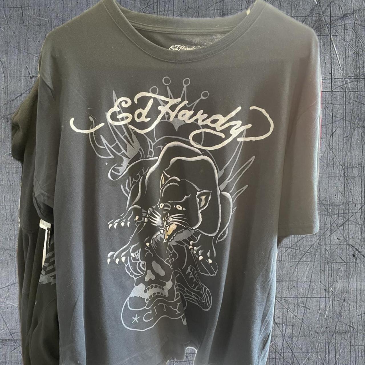 Ed Hardy Men’s XXL Y2K panther shirt Tuff Edd Hardy... - Depop