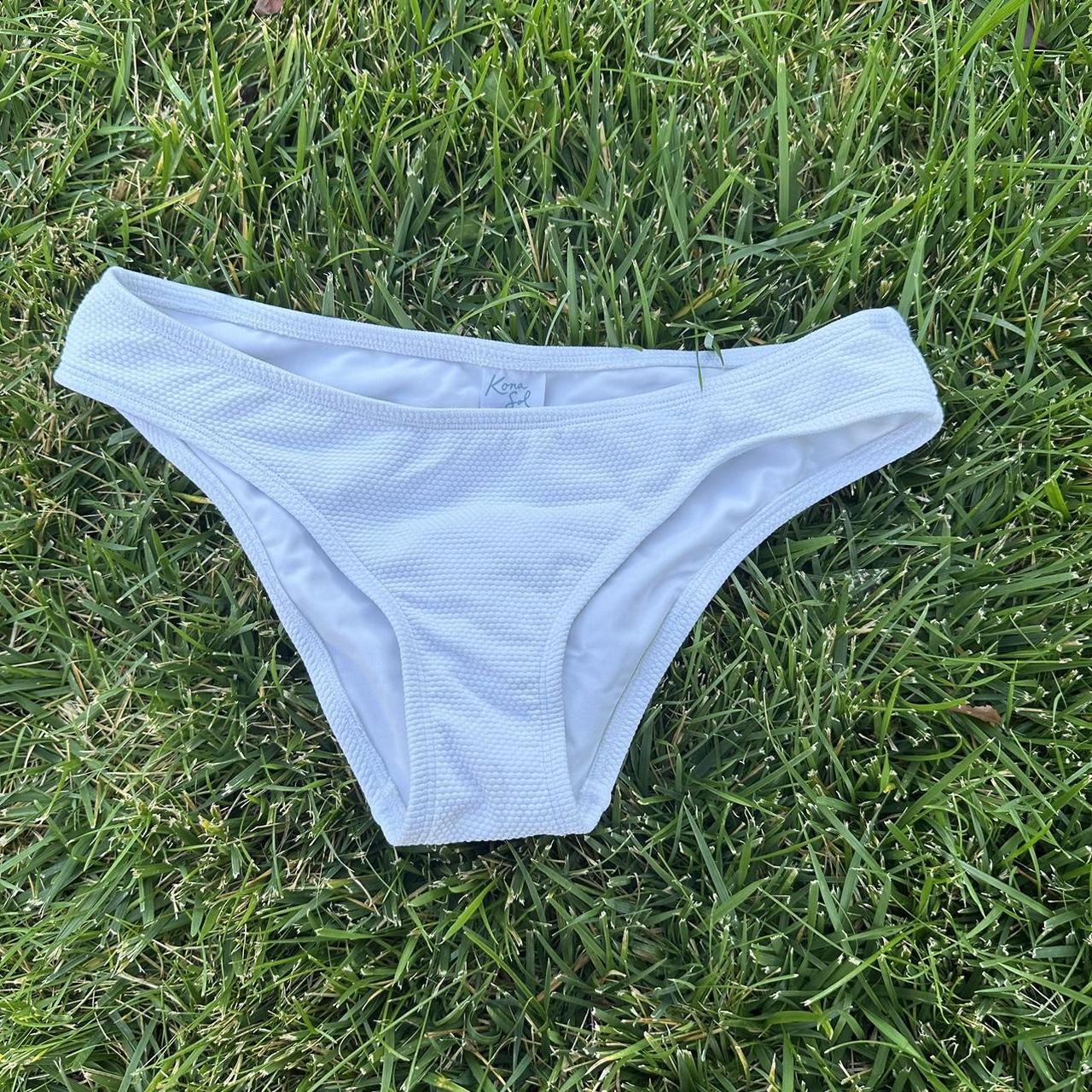 White bikini bottoms Size medium - Depop