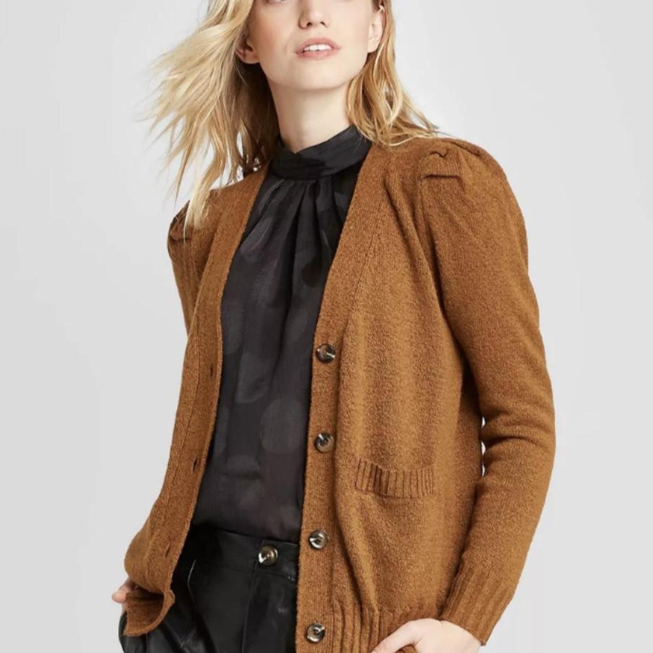 Who What Wear puff sleeve brown cardigan, super cute...