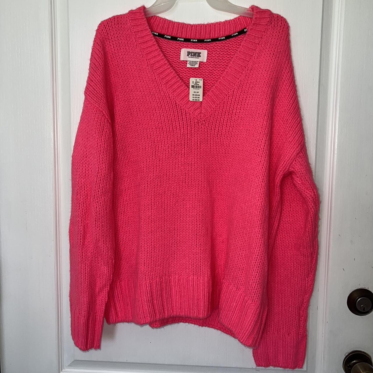 Fuzzy pink sweater online victoria's secret