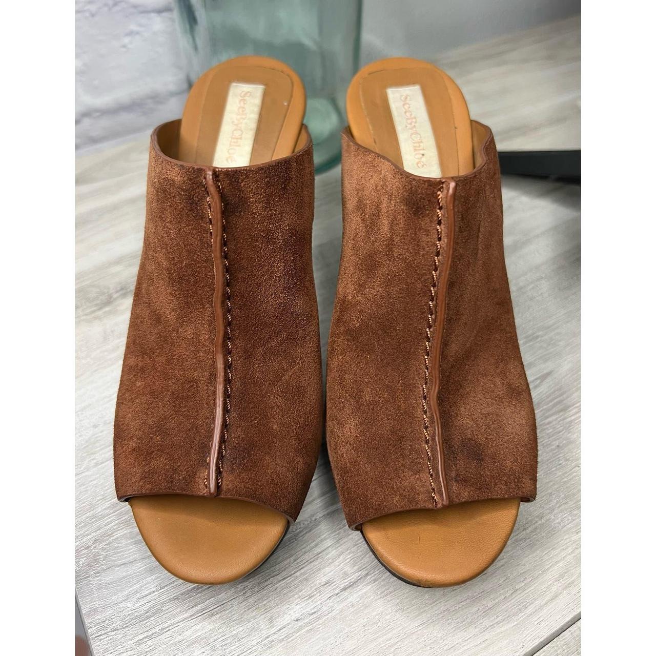 See by Chloe Gorgeous Suede platform clogs size 37... - Depop