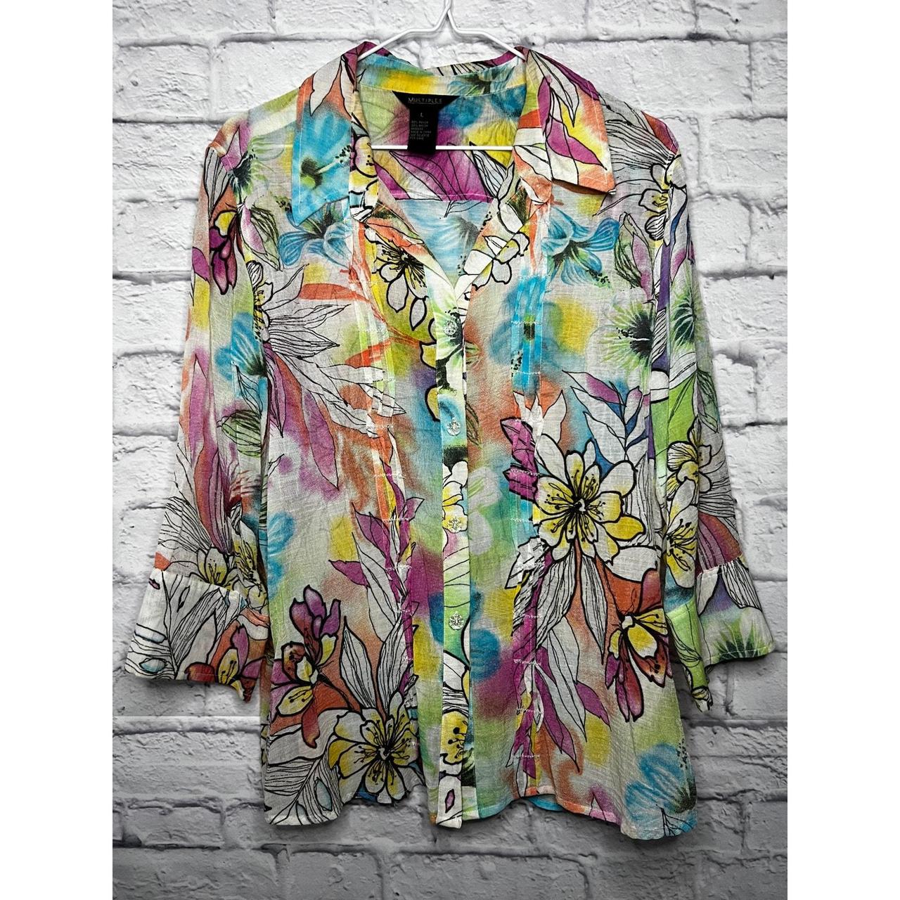 Multiples Button Down discount Floral