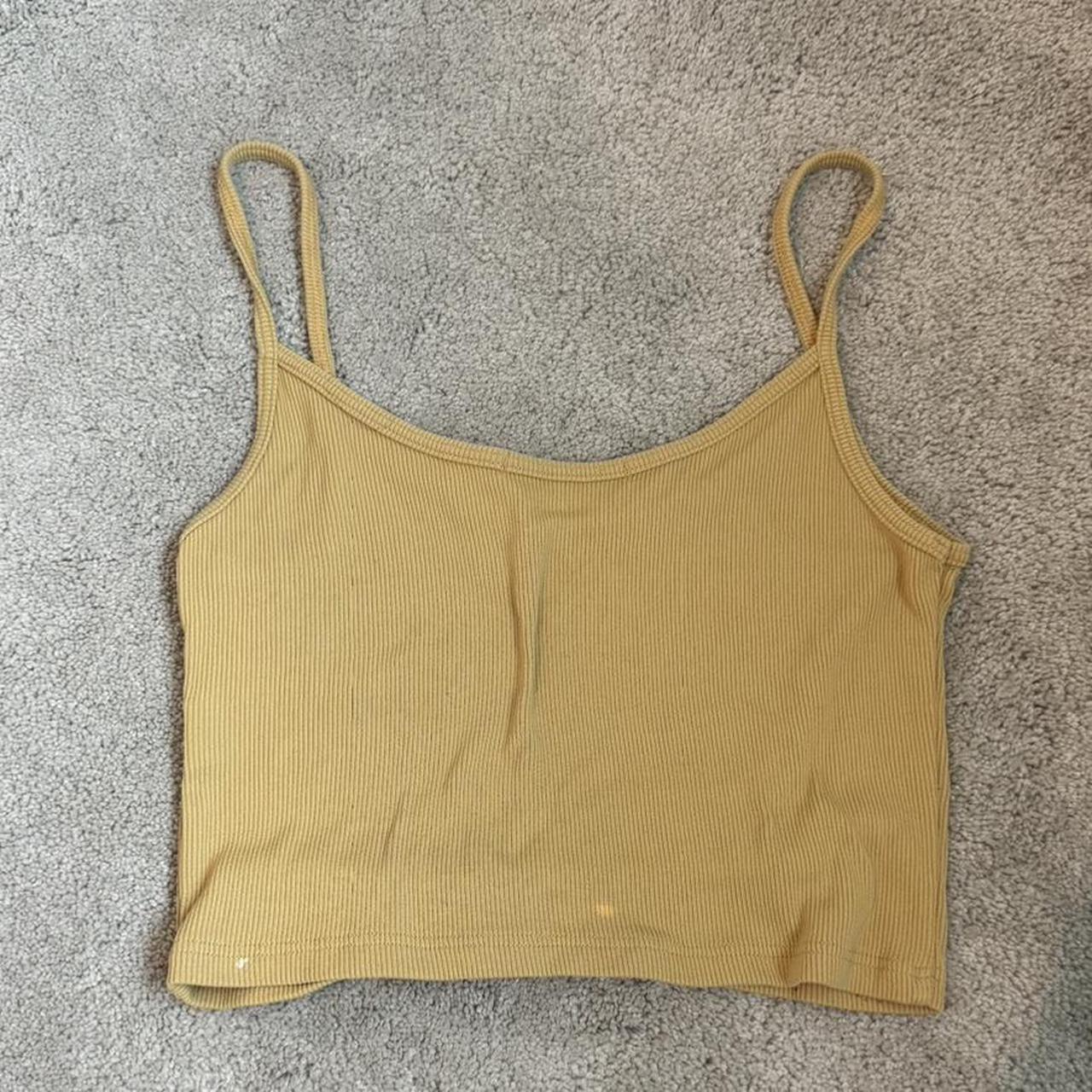 brandy melville yellow cropped tank top one... Depop