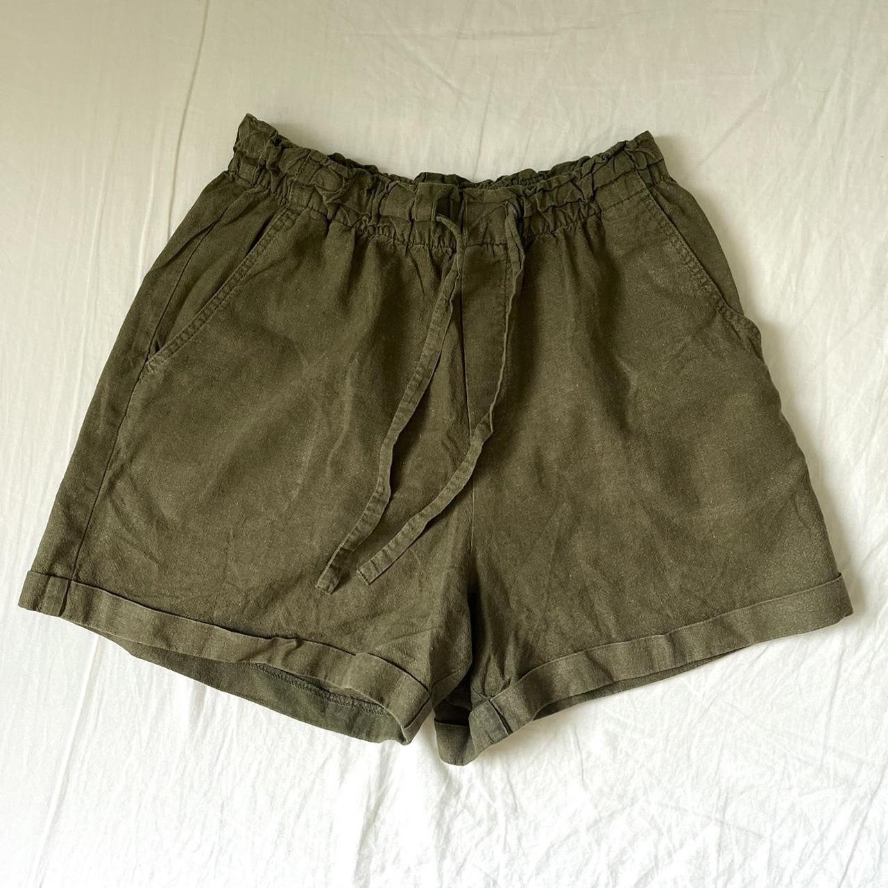 Uniqlo khaki green shorts * Size xs * Linen and... - Depop