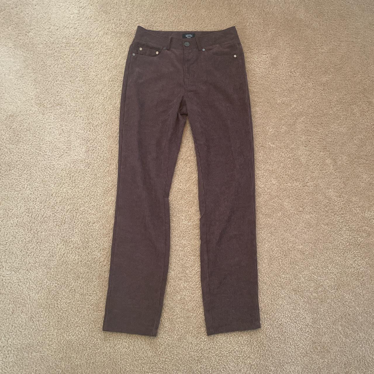 BoohooMAN Brown Corduroy Jeans Size Mens... Depop