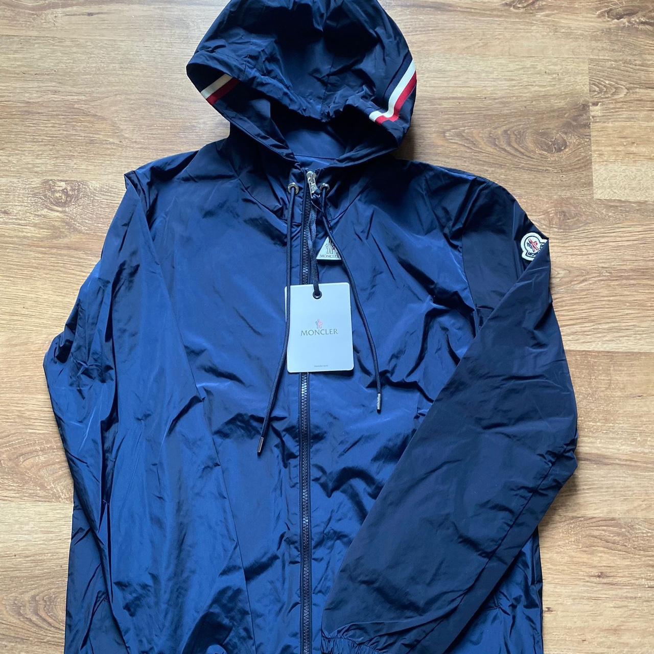 Navy Moncler Jacket Windbreaker Size medium FREE... - Depop