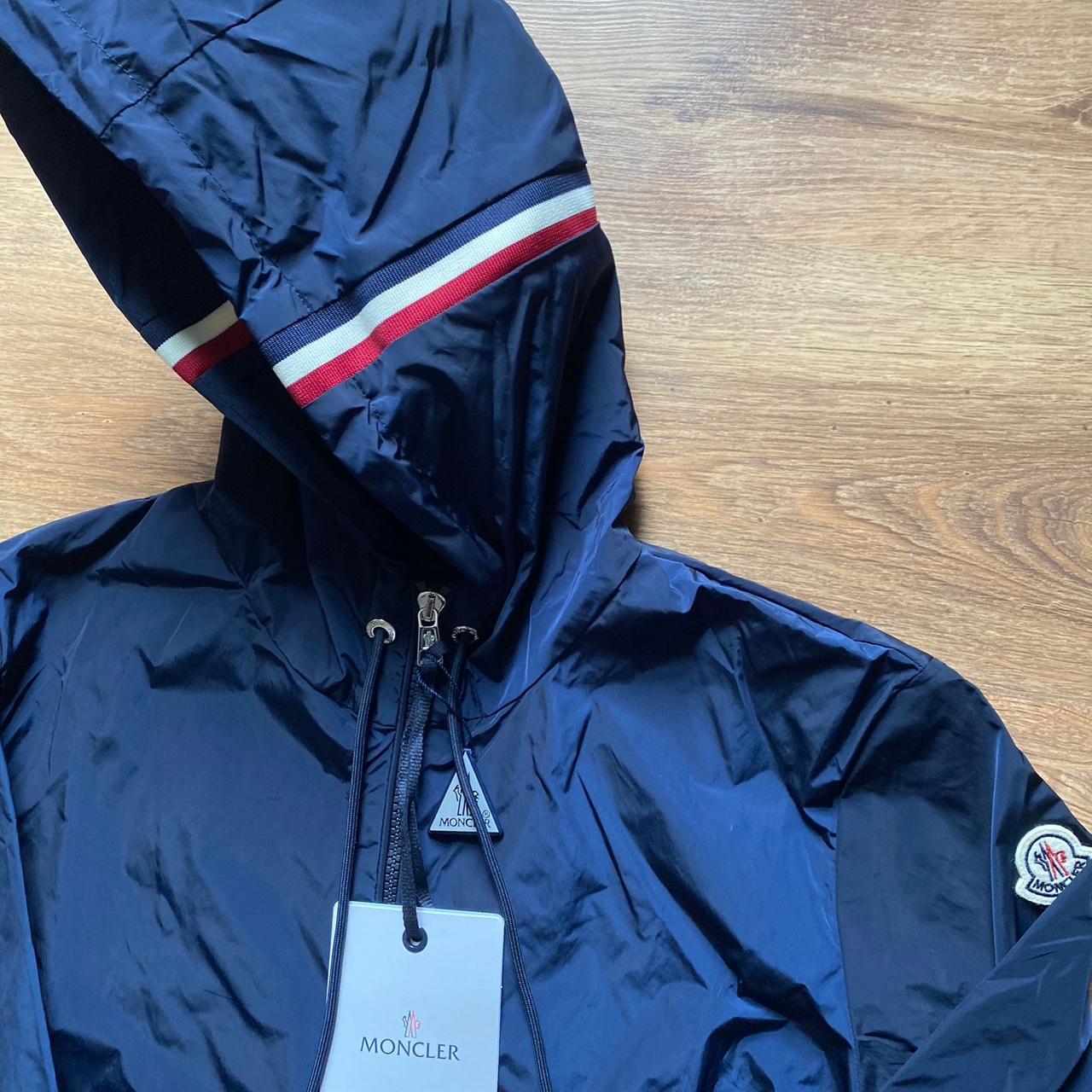 Navy Moncler Jacket Windbreaker Size medium FREE... - Depop