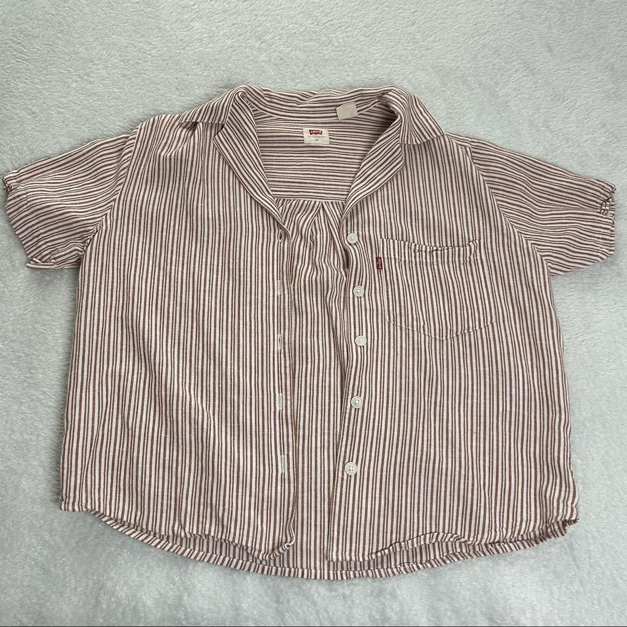 stripped button down - Depop