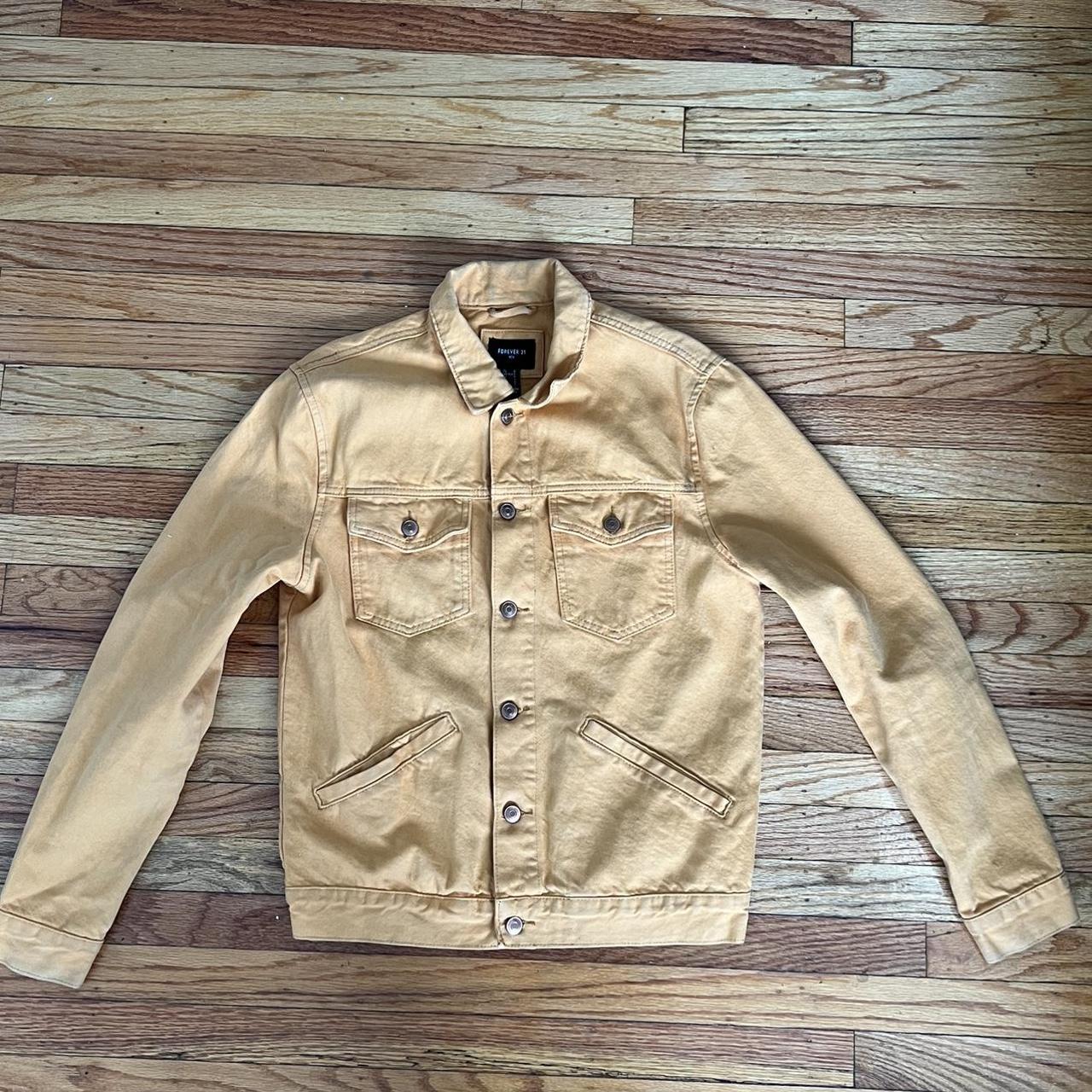 Bright Yellow Mens Denim Jacket (jacket brighter... Depop