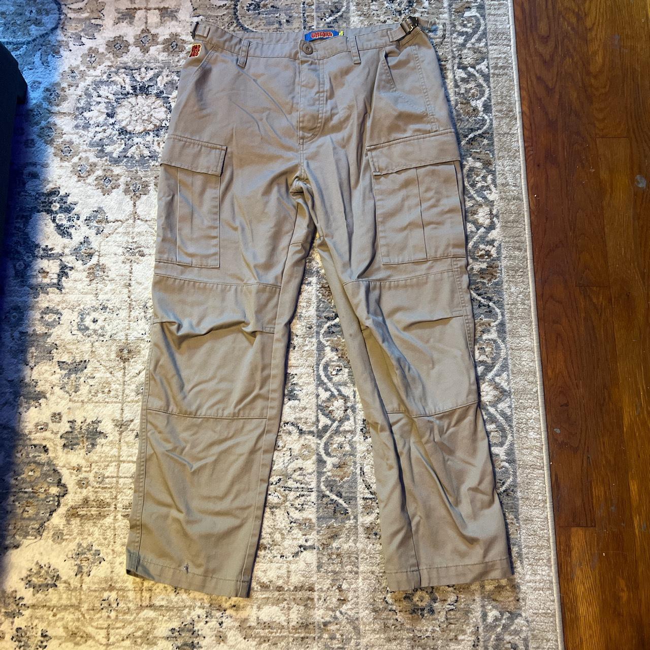 Empyre Loose Fit Khaki Cargo Skate Pants Size 32 - Depop