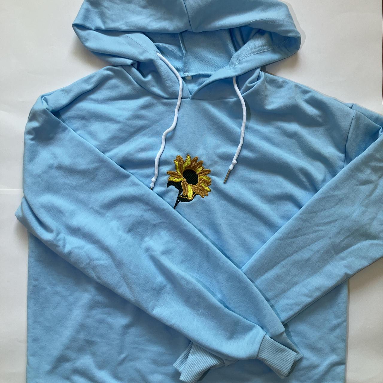 Sunflower embroidered hoodie deals