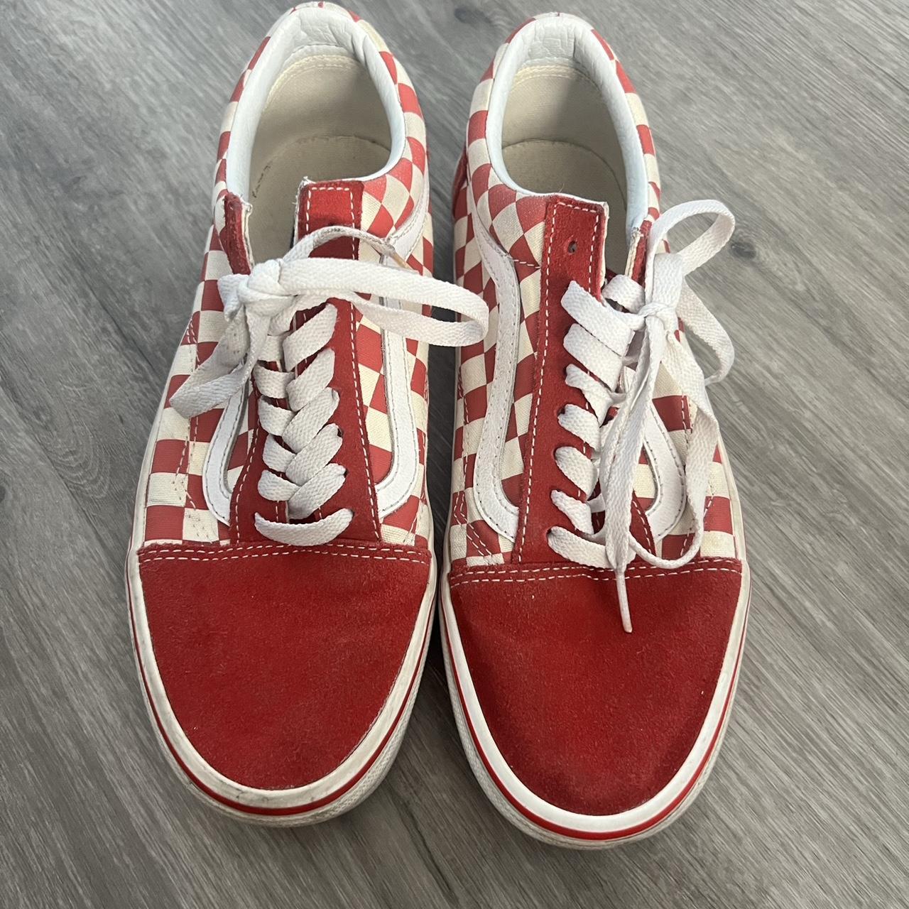 Old Skool Vans Color Primary Check Red White