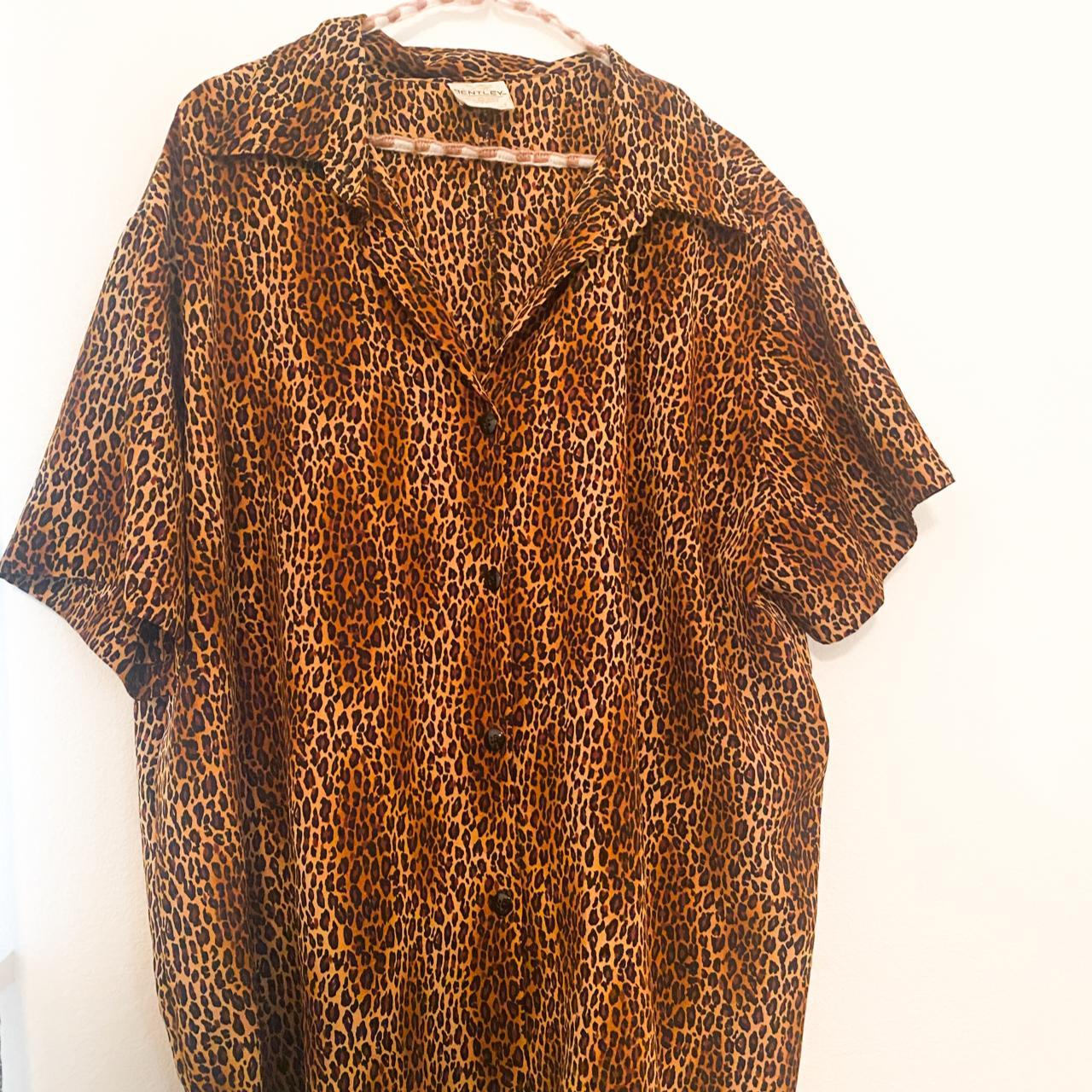 90's Cheetah Print Oversized Button Up Shirt didn't... - Depop