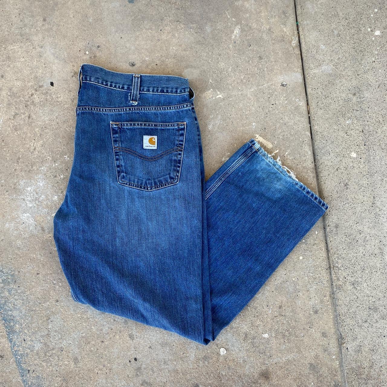 baggy fit carharrt jeans excellent condition size... - Depop