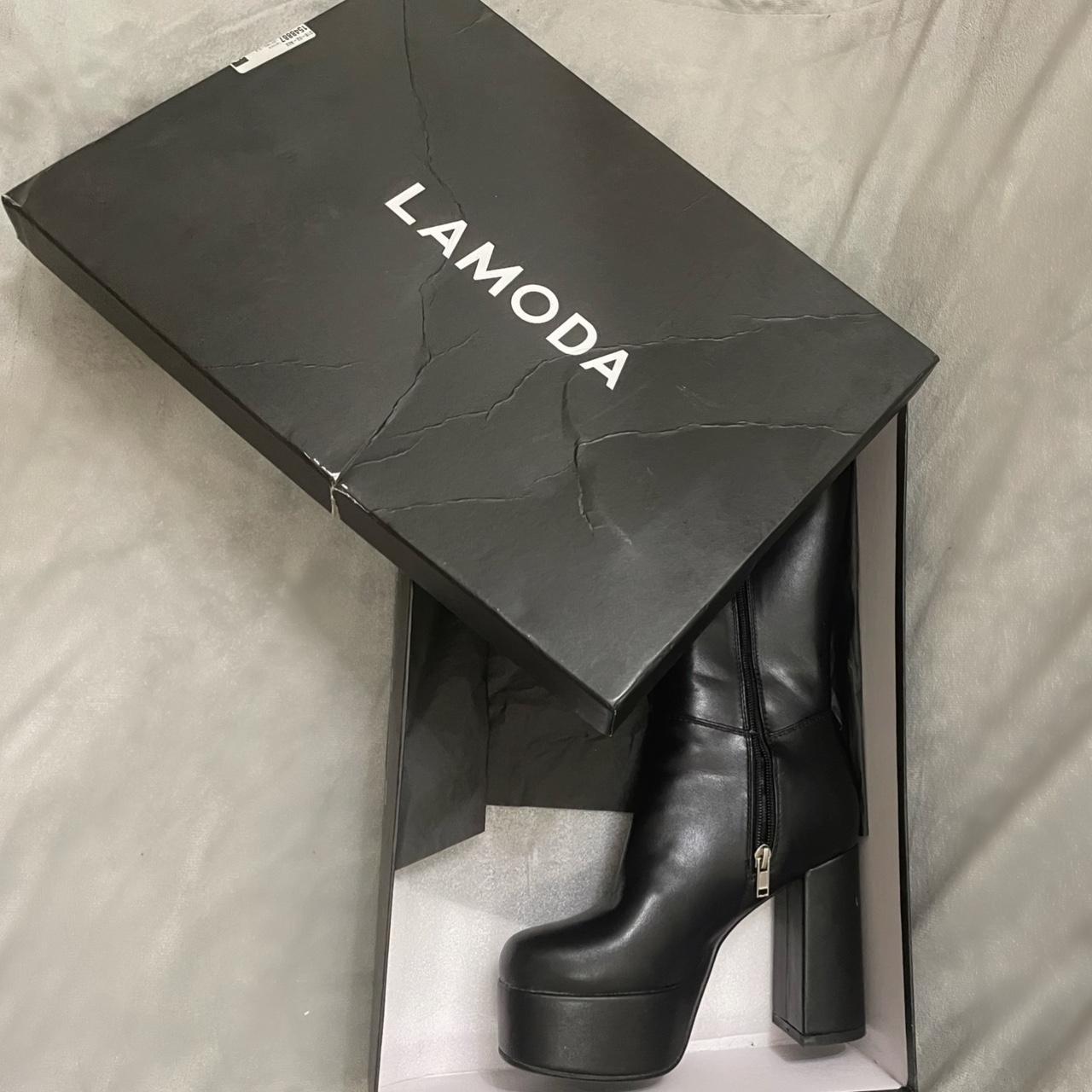 •Lamoda going under knee high top platform boots... - Depop