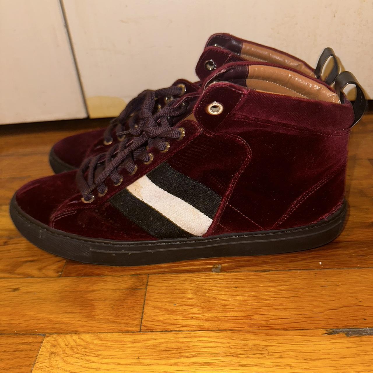 Bally Men s Hedern Velvet High Top Sneakers Wine. Depop