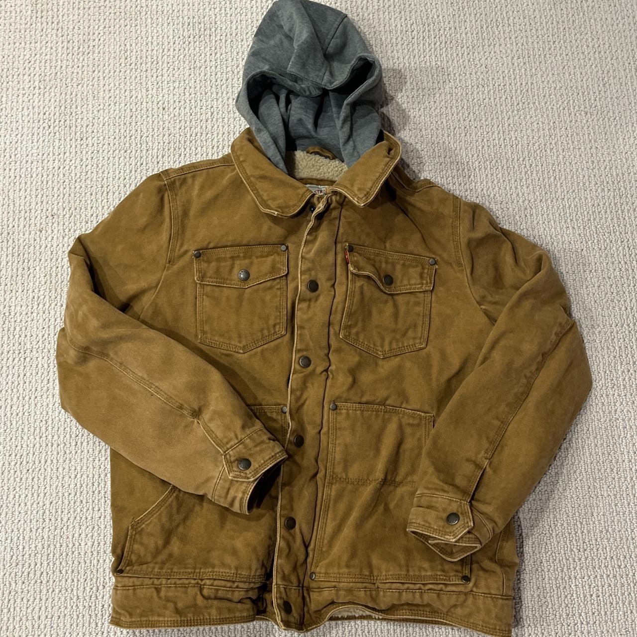 Levi’s Brown Hooded Jacket Men’s Medium - Depop