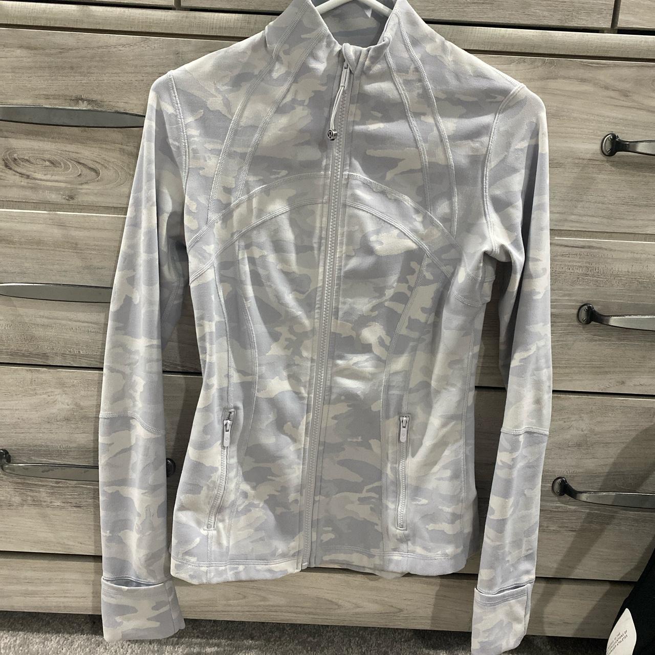White and grey camo lululemon define jacket Depop