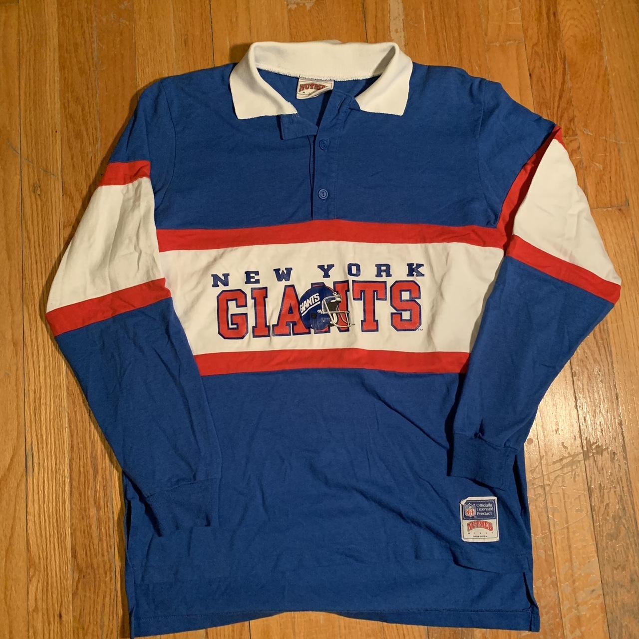 Vintage 90s Nutmeg New York Giants Rugby Polo, Made... - Depop