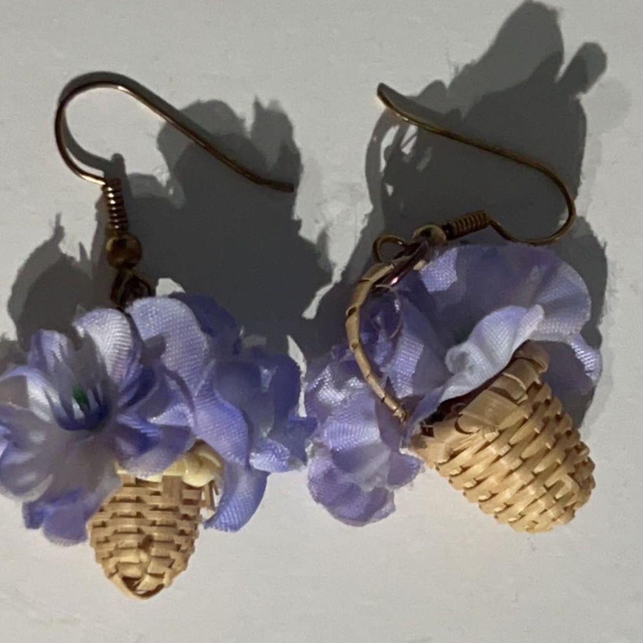 Handmade flower basket earrings. Super cute! Any... Depop