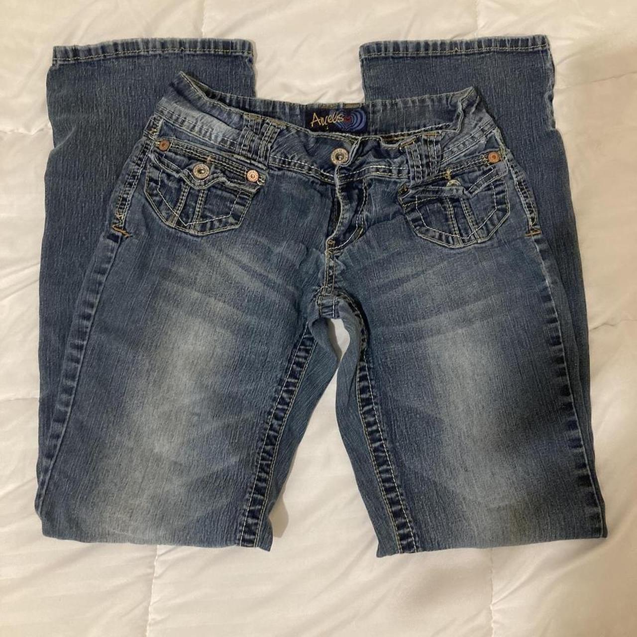 LOWRISE angel jeans Size 4-5 - Depop