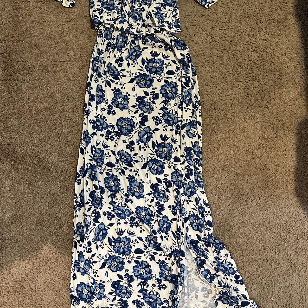 Floral, off the shoulder, maxi dress. From HM size... - Depop