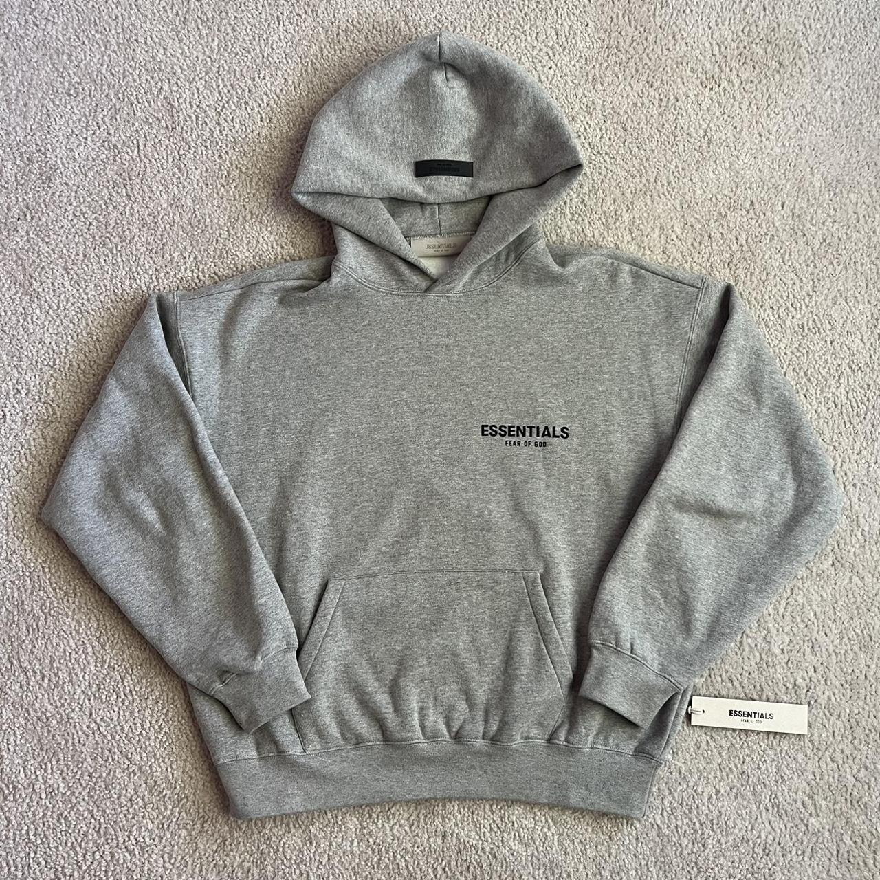 Essentials hoodie Oatmeal Grey Fear of god Sizes XS,... - Depop