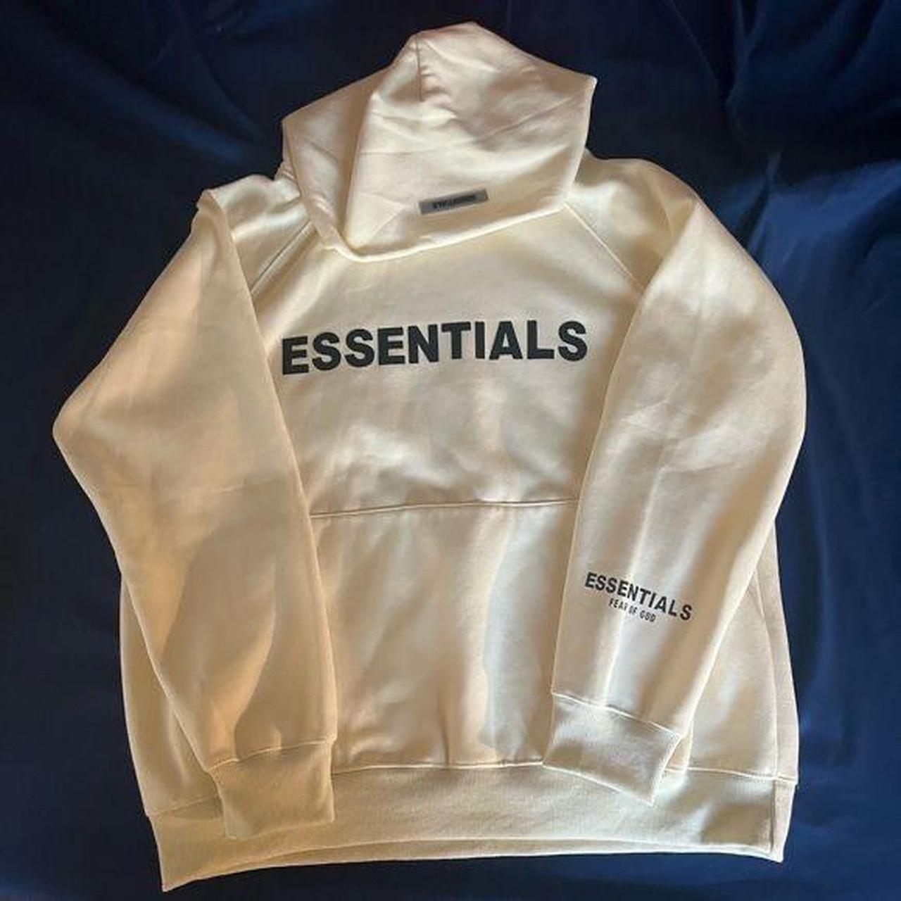 NWT & packaging White essentials white hoodie Size... - Depop