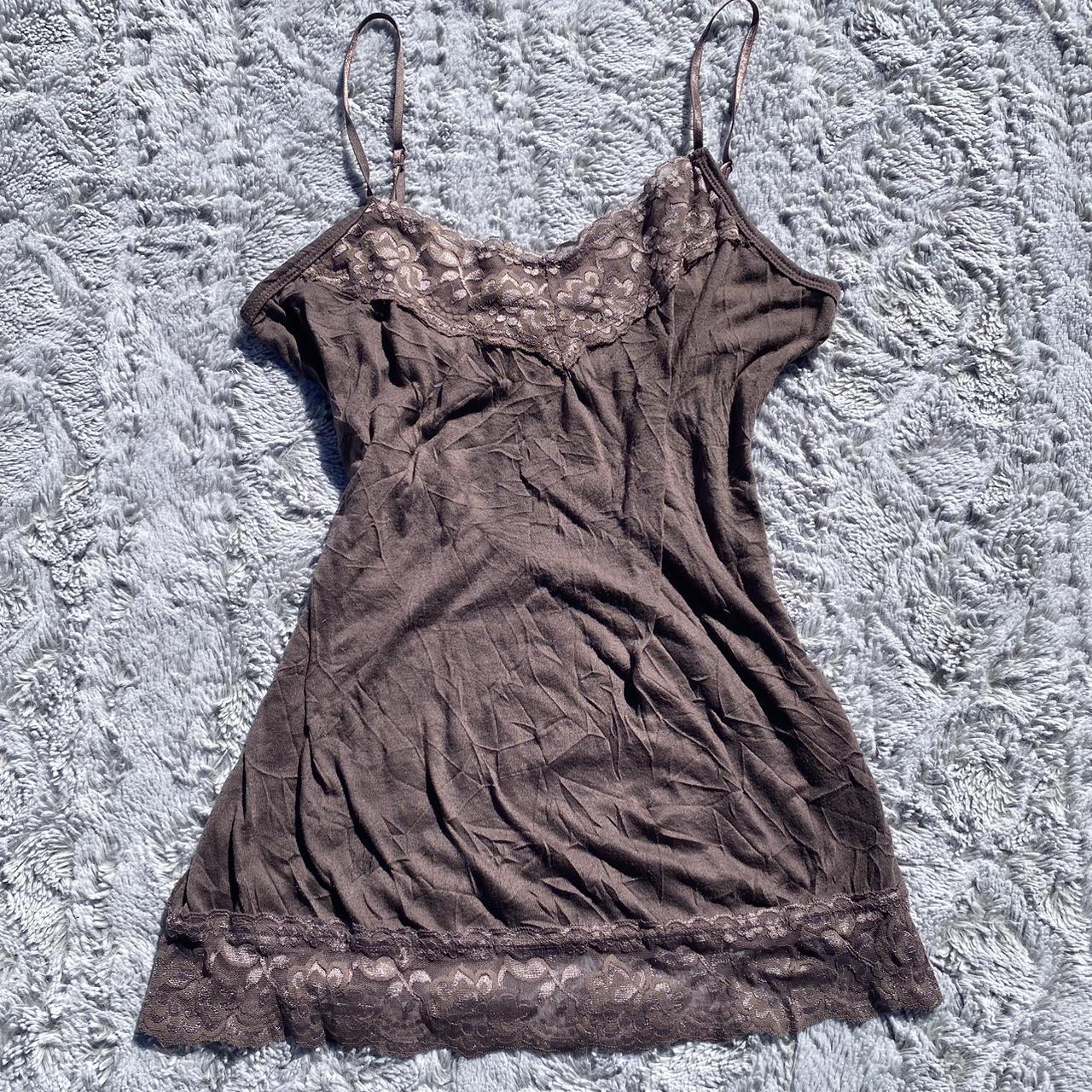 cute lace brown cami maurices brand size... - Depop