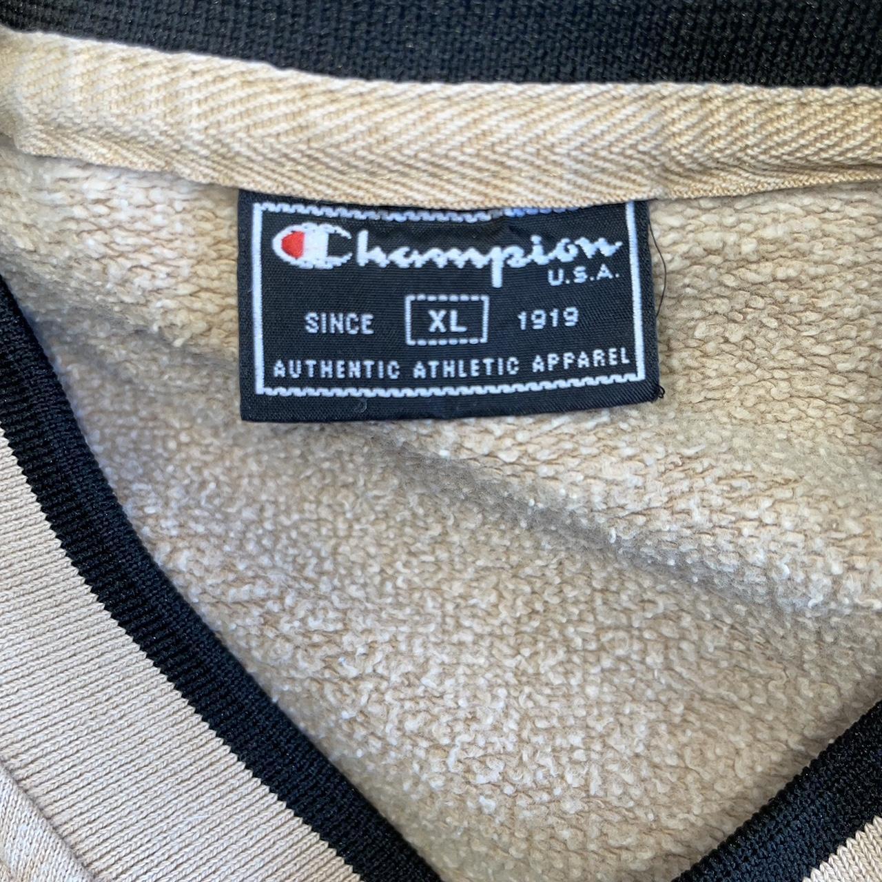 vintage XL beige champion jumper, quite worn but no... - Depop