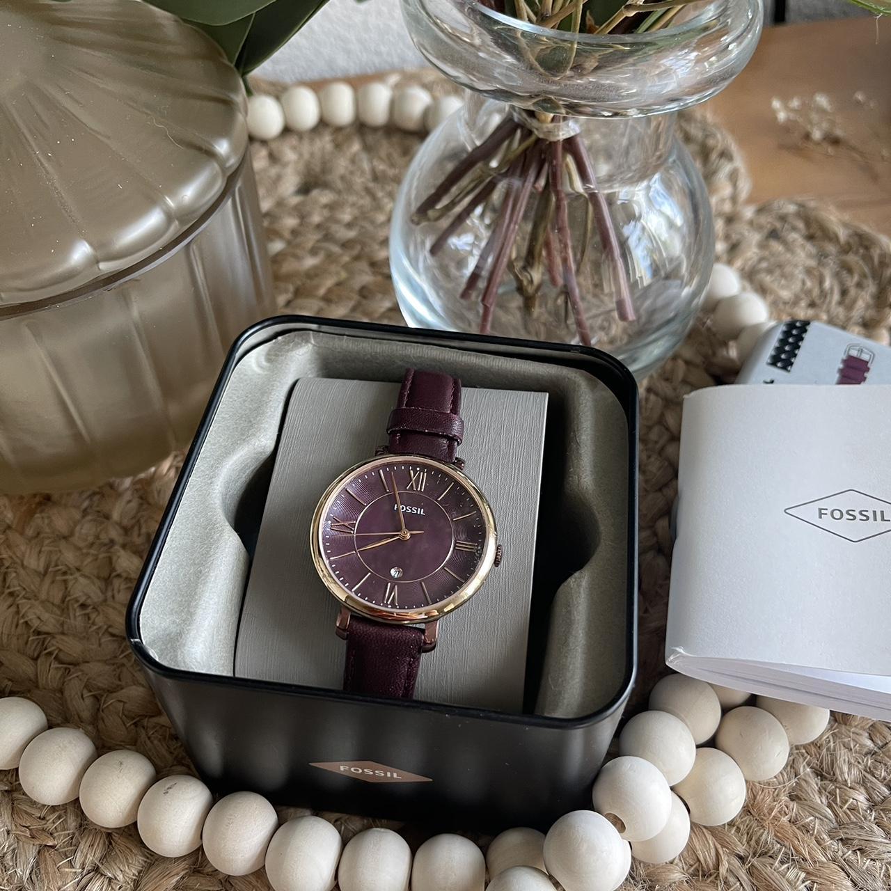 Fossil jacqueline hot sale wine watch