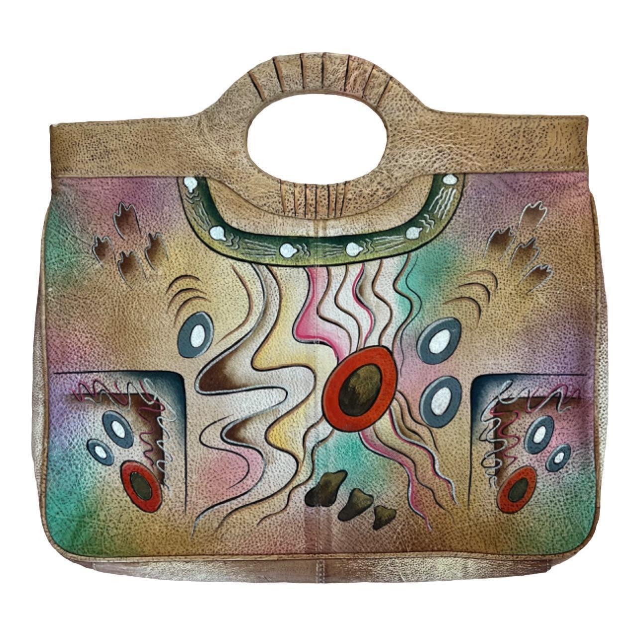 Biacci leather handbag very unique hand painted. Depop