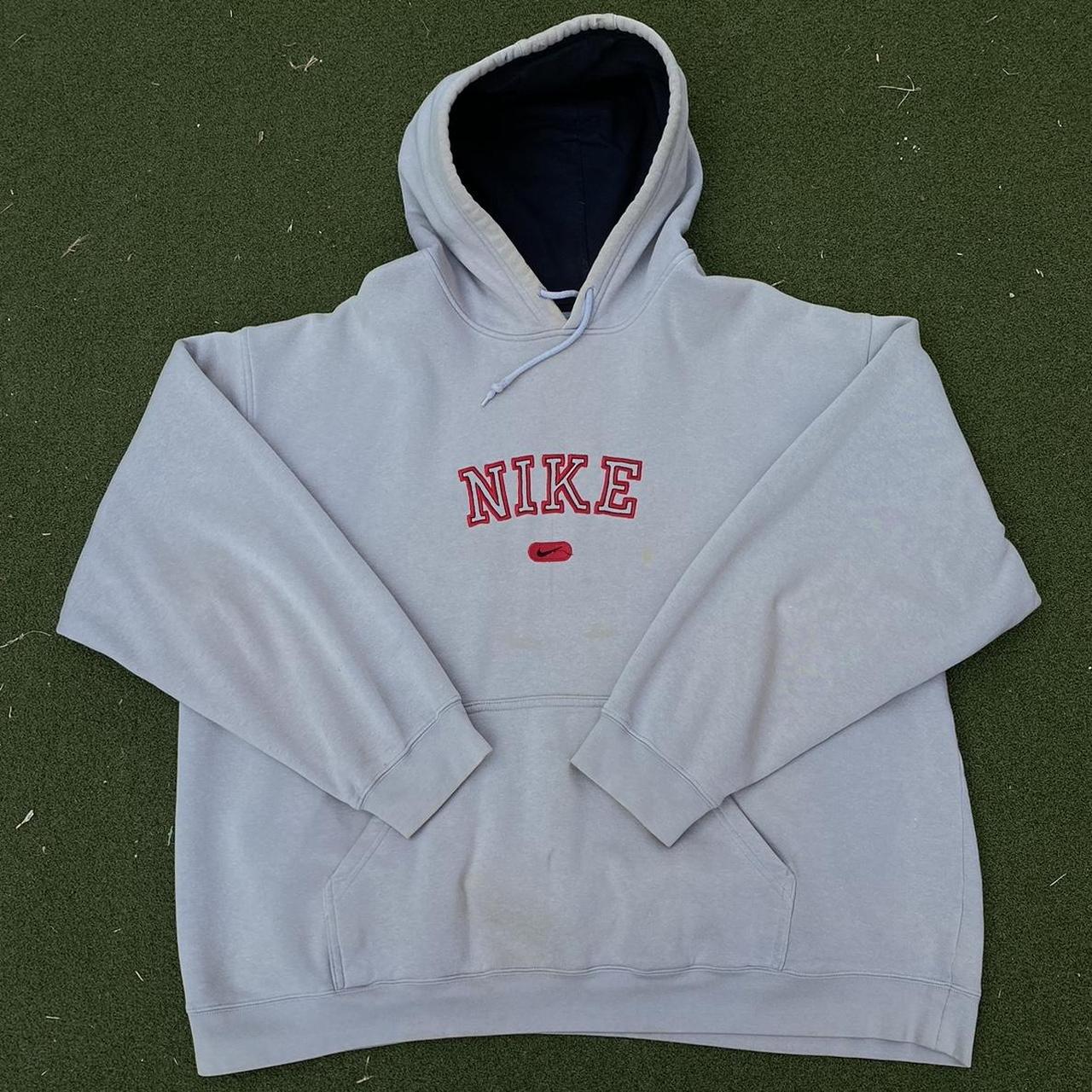 grey and red nike jumper