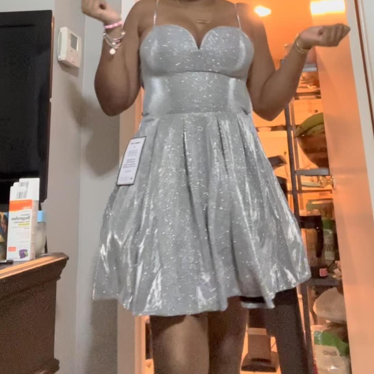 Macy's silver sales cocktail dress