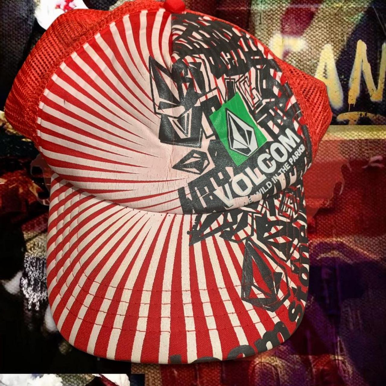 Volcom Men's Hat - Red/Multi – Volcom red and whi… - image 1