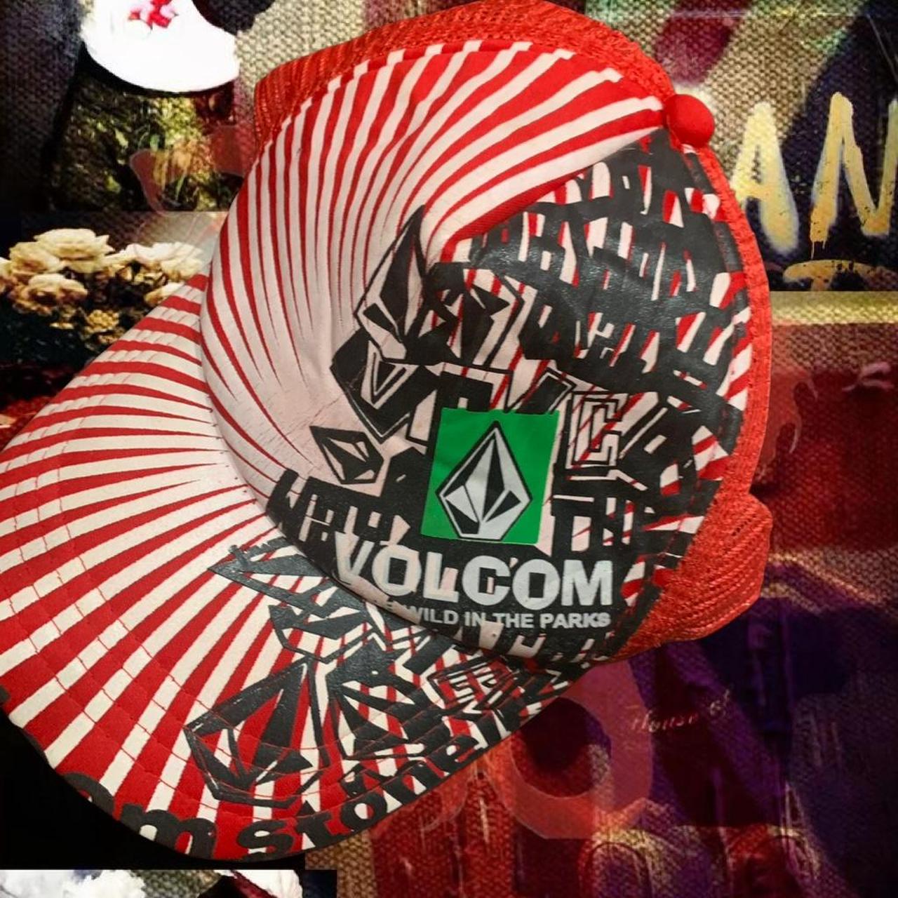 Volcom Men's Hat - Red/Multi – Volcom red and whi… - image 2