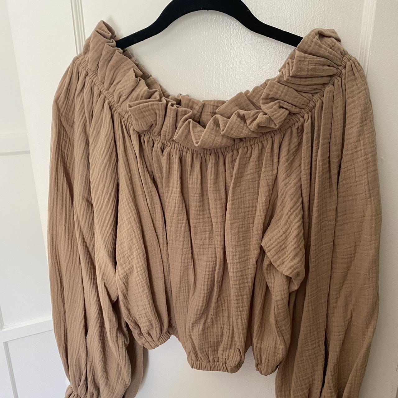 Boh me Goods romantic off the shoulder cropped top Depop