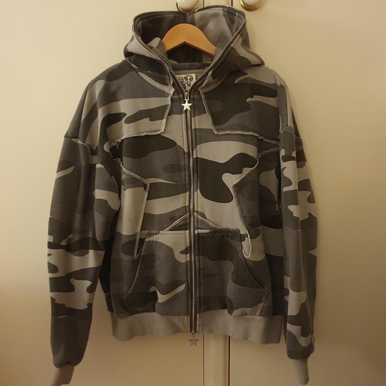 Named collective camo star hoodie, grey, size... - Depop