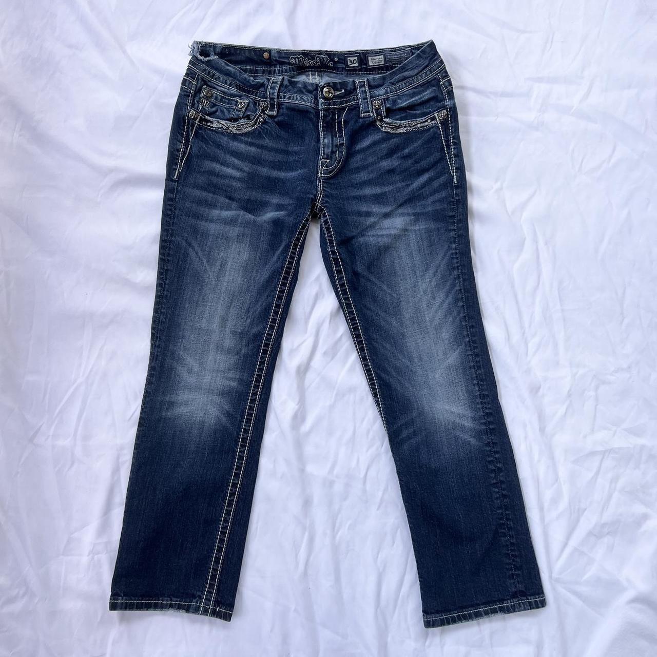Miss Me Capri jeans cropped embellished rhinestones... Depop